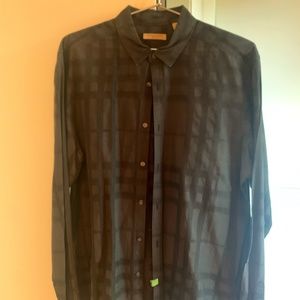 Burberry Brit Black Nova Checkered Button Up XL